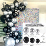 Black Gold Balloon Garland Arch Kit Confetti Latex 30Th 40Th 50Th Birthday Party Balloons