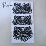 Black Owl Temporary Tattoo Sticker Waterproof Lasting Hand-Painted Hand Back Neck Fake Big