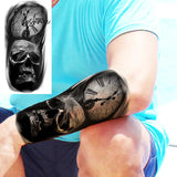 Black Skull Halloween Skeleton Temporary Tattoo For Men Adults Realistic Lion Tiger Wolf Scary Fake