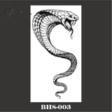 Black Snake Temporary Tattoo Stickers For Women Men Body Waist Waterproof Fake Dark Wine Big Size