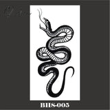 Black Snake Temporary Tattoo Stickers For Women Men Body Waist Waterproof Fake Dark Wine Big Size