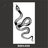 Black Snake Temporary Tattoo Stickers For Women Men Body Waist Waterproof Fake Dark Wine Big Size