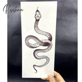 Black Snake Temporary Tattoo Stickers For Women Men Body Waist Waterproof Fake Dark Wine Big Size