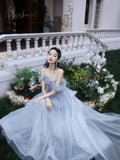 Blue Princess Celebrity Dresses Luxury Boat Neck Feather Strapless Backless Pleated Long Trailing