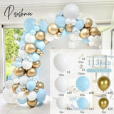 Blue Silver Metal Balloon Garland Arch Wedding Birthday Balloons Decoration Party Latex For Kids