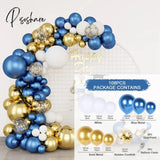 Blue Silver Metal Balloon Garland Arch Wedding Birthday Balloons Decoration Party Latex For Kids