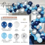 Blue Silver Metal Balloon Garland Arch Wedding Birthday Balloons Decoration Party Latex For Kids