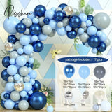 Blue Silver Metal Balloon Garland Arch Wedding Birthday Balloons Decoration Party Latex For Kids