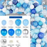 Blue Silver Metal Balloon Garland Arch Wedding Birthday Balloons Decoration Party Latex For Kids