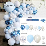 Blue Silver Metal Balloon Garland Arch Wedding Birthday Balloons Decoration Party Latex For Kids