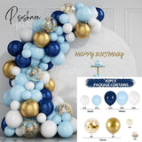 Blue Silver Metal Balloon Garland Arch Wedding Birthday Balloons Decoration Party Latex For Kids