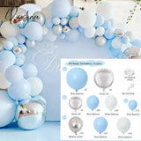 Blue Silver Metal Balloon Garland Arch Wedding Birthday Balloons Decoration Party Latex For Kids