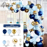 Blue Silver Metal Balloon Garland Arch Wedding Birthday Balloons Decoration Party Latex For Kids