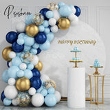 Blue Silver Metal Balloon Garland Arch Wedding Birthday Balloons Decoration Party Latex For Kids