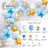 Blue Silver Metal Balloon Garland Arch Wedding Birthday Balloons Decoration Party Latex For Kids