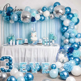 Blue Silver Metal Balloon Garland Arch Wedding Birthday Balloons Decoration Party Latex For Kids