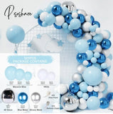 Blue Silver Metal Balloon Garland Arch Wedding Birthday Balloons Decoration Party Latex For Kids