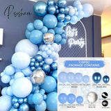 Blue Silver Metal Balloon Garland Arch Wedding Birthday Balloons Decoration Party Latex For Kids