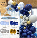 Blue Silver Metal Balloon Garland Arch Wedding Birthday Balloons Decoration Party Latex For Kids