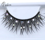 Bright Color Crystal False Eyelashes Bridal Makeup Natural Thick