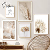 Bunny Tail Grass Reed Dandelion Flower Wall Art Canvas Painting Nordic Posters And Prints Wall Pictures For Living Room Decor