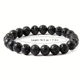 1pc Obsidian Bracelet Men And Women Couple Students Hand Jewelry Beads Tiger Eye Volcano Bracelet