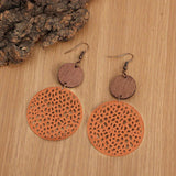 Hollow Out Round Drop Earrings Bohemian Vintage Earrings Jewelry Gift Accessories For Women Fall Winter Ear Ornaments