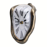 [Retro Melting Clock Creative Decoration] Twisted Clock Dali Melting Clock Retro Creative Countertop Pendant Study Mute Electronic Decoration Industrial Style