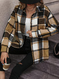 Elegant Women's Plaid Print Oversized Shirt - Spring/Autumn Collection - Polyester Material - Adult Size - Casual Style - Lace-up Front - No Detail - Woven Fabric - Exclusive Series
