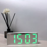 1pc Led Mirror Table Alarm Clock Digital Alarm Snooze Display Time Desktop Electronic Table Night Light Desktop USB Alarm Clock Home Decor  For Bedroom Office Table Clock