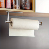 [Self-Adhesive Paper Towel Holder] Under Cabinet Paper Towel Holder, Silvery Drilled or Self-Adhesive Paper Towel Holder, Paper Towel Roll Holder, Stainless Steel Under Counter Paper Towel Holder, Suitable for Kitchen, Pantry