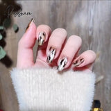 Cat Eye Press On Nails Shiny Rainbow Fake Nail Sweet Style Full Finished Piece Wearable For Girl