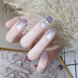 Cat Eye Press On Nails Shiny Rainbow Fake Nail Sweet Style Full Finished Piece Wearable For Girl