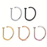 2pcs/3pcs/5Pcs Non Piercing Nose Ring, Fashion Punk Non Piercing Stainless Steel Nose Clip, Nose Septum, Body Jewelry