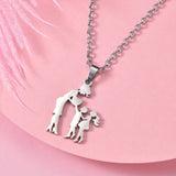 1pc Fashionable & Minimalist Stainless Steel Mother & Daughter Pendant Necklace For Men, Ideal choice for Gifts