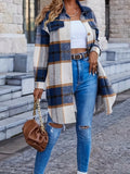 Plaid Long Sleeve Shirt - Flattering Mid-Length Design with Relaxed Fit, Classic Button-Front Closure, and Cozy Long Sleeves for Added Warmth - Designed Specifically for Womens Everyday Wear