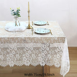 [1pc White Lace Table Cover] 1pc, White Lace Fabric for Table Cover, Lace Decorative Tablecloth Dining Cloth Textile Wedding Party Home Decor