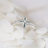 1pc Exquisite And Fashionable Blue Cubic Zirconia Cross Ring For Men And Women, Jewelry Gift