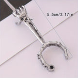 1pc Hand Bone Smoking Finger Ring, Cigarette Holder Skull Pattern Ring