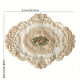 Vintage-Inspired Handmade Crochet Round Tablecloth with Elegant Hollow-Out Design for Home and Living Room Decor