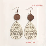 Vintage Hollow Leaf Shape PU Leather Earrings Jewelry Gift For Party Vacation Decor Accessories Fall Winter Ear Ornaments
