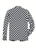 Stylish Tweed Blazer - Classic Checkerboard Pattern, One Button Closure, Flap Pocket, Lapel Design, Casual Sports Coat for Business, Banquet, Party, Dinner - Perfect for Men's Formal Occasions