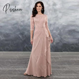 Charming Hot Sale Dusty Rose Mother Of The Bride Dresses Lace Latest Wedding Party Gowns With 3/4