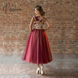 Charming Latest Short Lace Prom Party Dresses Tea Length Cap Sleeves Illusion Jewel Neck Beading