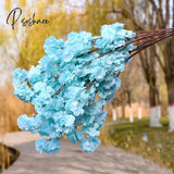 Cherry Branch Artificial Flower 100Cm Fake Plant Tree Home Garden Party Decoration Diy Wedding Blue