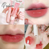 Cherry Pink Lip Plumper Gloss Crystal Jelly Oil Tint Korean Long-Lasting Waterproof Lipstick Lips