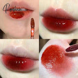 Cherry Pink Lip Plumper Gloss Crystal Jelly Oil Tint Korean Long-Lasting Waterproof Lipstick Lips