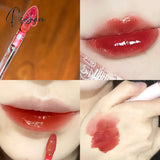 Cherry Pink Lip Plumper Gloss Crystal Jelly Oil Tint Korean Long-Lasting Waterproof Lipstick Lips