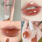 Cherry Pink Lip Plumper Gloss Crystal Jelly Oil Tint Korean Long-Lasting Waterproof Lipstick Lips