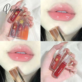 Cherry Pink Lip Plumper Gloss Crystal Jelly Oil Tint Korean Long-Lasting Waterproof Lipstick Lips